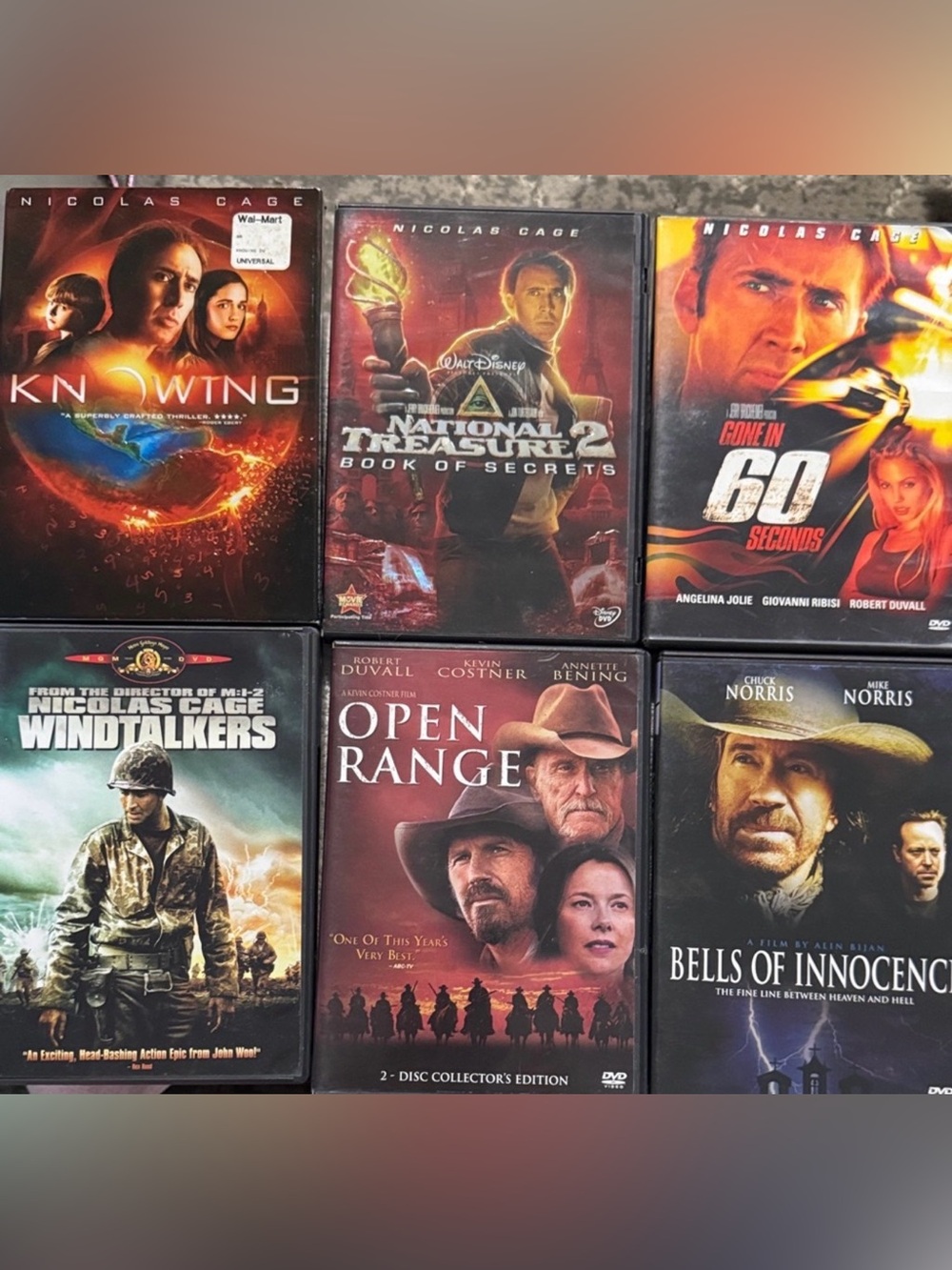 Nicolas Cage Action & Drama DVD Movie Collection - 6 Disc Lot